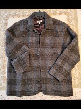 Bonobos Italian Wool Gray Plaid Chore Coat